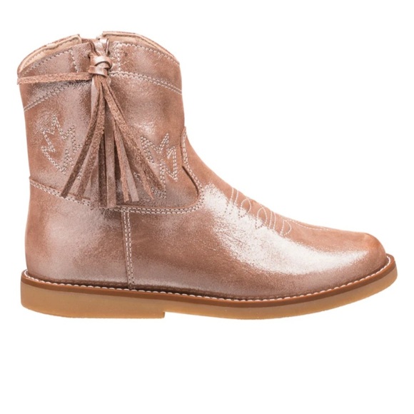 Elephantito Shimmering Pink/Gold Tassel Boots-NWOT Size 6 - Picture 1 of 13